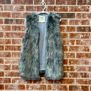 Soft gray faux fur vest with jersey lining